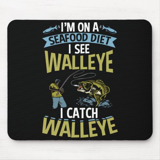 Männer Zander Angler fischen Zander Angler Mousepad (Vorne)