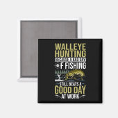 Männer Zander Jäger Zander Angler jagt Magnet (Vorderseite/Rückseite)
