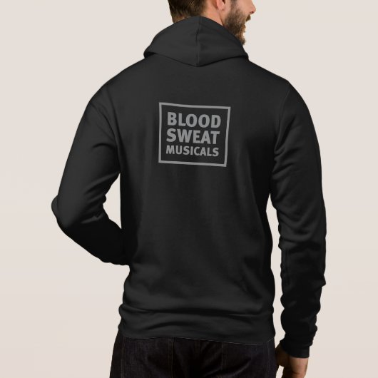 Männer Zip Hoodie ROLT Blut. Schwitzen. Musicals. (Rückseite)