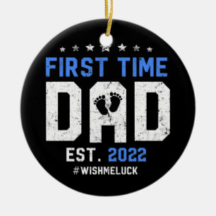 Männer zum ersten Mal neuer Vater zum Vatertag Keramik Ornament