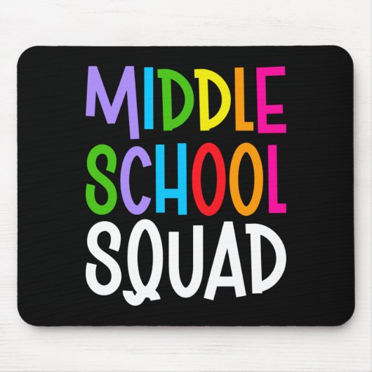 Männer zurück zur Schule Mittelschule-Squad-Team Mousepad (Vorne)