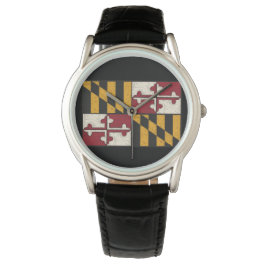 Männerantike Maryland-Flaggenüberwachung/Schwarz Armbanduhr