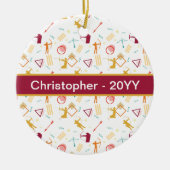 Männerarchie - Boys Bow and Arrow Pattern Keramik Ornament (Vorne)