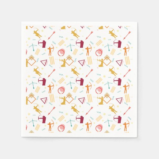 Männerarchie - Boys Bow and Arrow Pattern Serviette (Vorderseite)