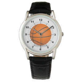 Männerbasketball-Kronenlederuhr Armbanduhr