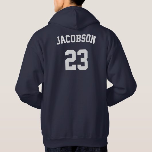 Männerbasketball-Team - Jersey-Nummer Hoodie (Rückseite)