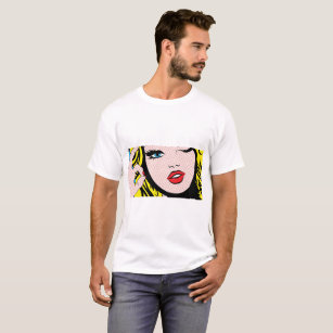 Männerbekleidung - Comic Girl O-K Pop Art T-Shirt