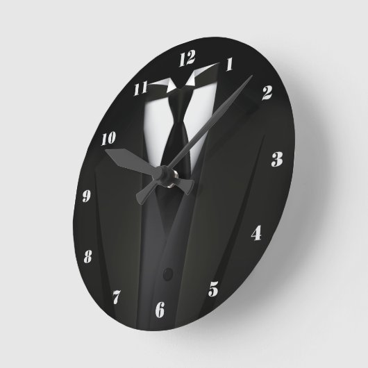 Männerelegante Schwarze Anzug-Uhr Runde Wanduhr (Winkel)