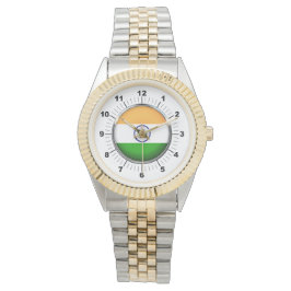 Männerflagge in Indien - Zwei-Tonen-Armband-Uhr Armbanduhr