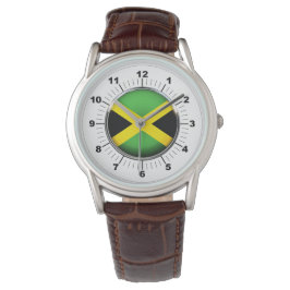 Männerflagge - Klassische Braun-Lederuhr Armbanduhr