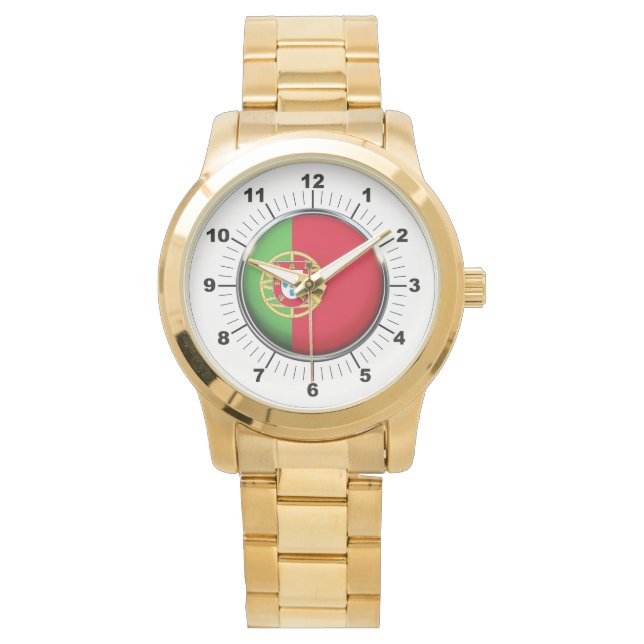 Männerflagge - Oversized Gold Bracelet Watch Armbanduhr (Vorderseite)