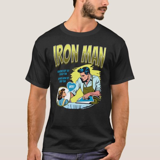 Männerfreundliches Retro-T-Shirt: Iron Man T-Shirt (Vorderseite)
