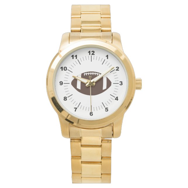 Männerfußball Oversized Gold Bracelet Watch Armbanduhr (Vorderseite)