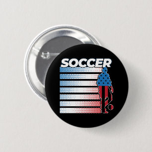 Männerfußball Rot Weiß Blau Button