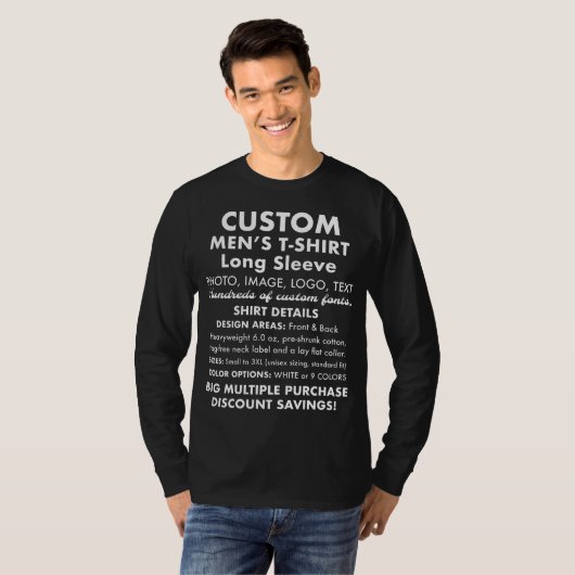 Männergewohnter Schwarzer Langschläfer-T - Shirt (Vorne ganz)