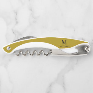 Männergold-Monogram-Korkenzieher Kellnermesser