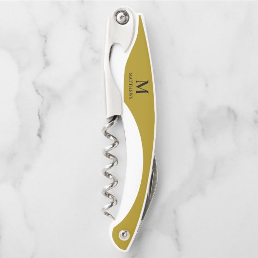 Männergold-Monogram-Korkenzieher Kellnermesser (Vorderseite)