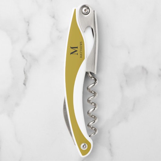 Männergold-Monogram-Korkenzieher Kellnermesser (Rückseite)