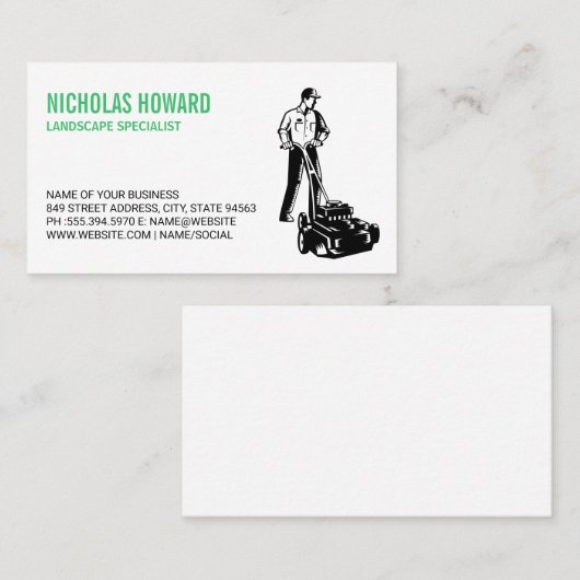 Männergräse | Rasenmäher Visitenkarte (Vorne/Hinten)