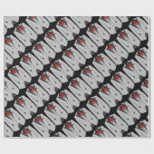 Männergrauer Anzug und Rote Krawatte Geschenkpapier (Flach)