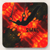 Männergymnastik - Lava Zerstörende Jungen nach Maß Getränkeuntersetzer (Vorderseite)