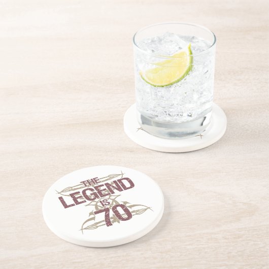 Männerhase 70. Geburtstag Getränkeuntersetzer (Seite)