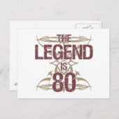 Männerhase 80. Geburtstag Postkarte (Vorne/Hinten)