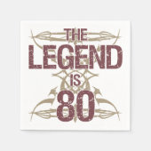 Männerhase 80. Geburtstag Serviette (Vorderseite)