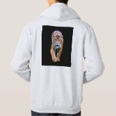 Männerhoodie Doppelseitig Design Walking Tiger Hoodie (Rückseite)