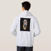 Männerhoodie Doppelseitig Design Walking Tiger Hoodie (Schwarz voll)