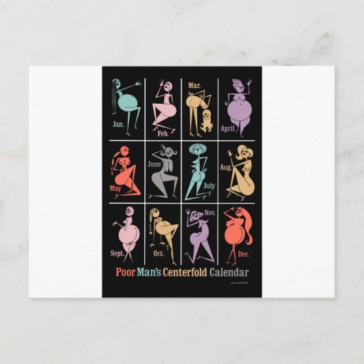 Männerkalender für Arme Postkarte (Vorderseite)