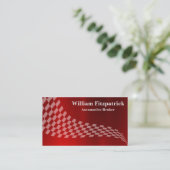 Männerkarte (Metallic Red White Racing Flag) Visitenkarte (Stehend Vorderseite)