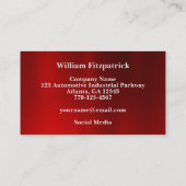 Männerkarte (Metallic Red White Racing Flag) Visitenkarte (Rückseite)