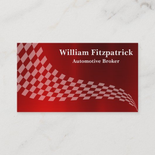 Männerkarte (Metallic Red White Racing Flag) Visitenkarte (Vorderseite)