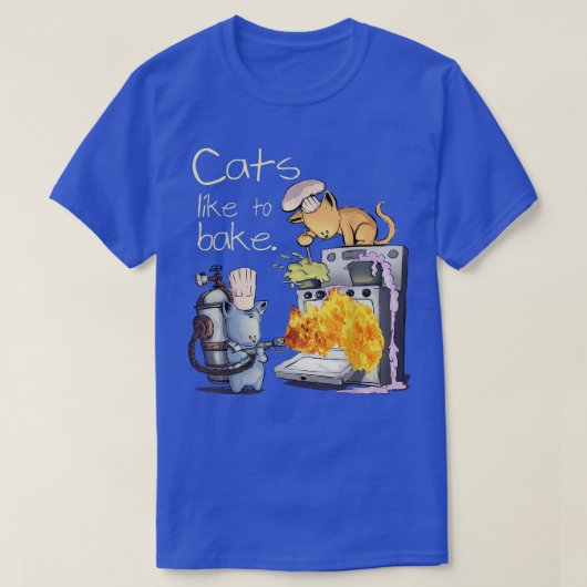 Männerkatzen backen gerne Koch Funny Cat  T-Shirt (Design vorne)