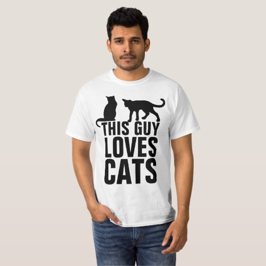 Männerkatzen, DIESER TYP LIEBEN KATZEN T - Shirt (Vorne ganz)