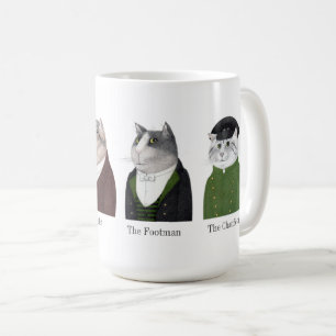 MÄNNERKATZEN Große weiße Tasse + Text