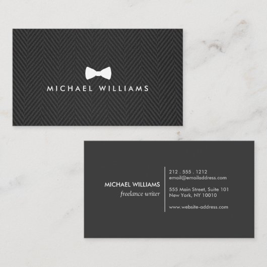 Männerklassische Bow-Krawatte-Logo Visitenkarte (Vorne/Hinten)