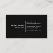 Männerklassische Krawatte - Blau und Weiß Visitenkarte (Rückseite)