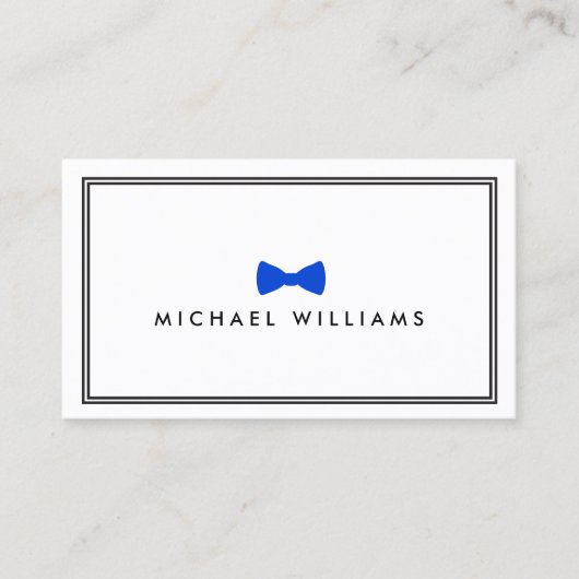 Männerklassische Krawatte - Blau und Weiß Visitenkarte (Vorderseite)