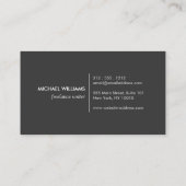 Männerklassische Krawatte - Schwarz/Weiß Visitenkarte (Rückseite)