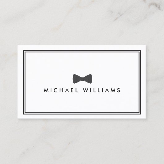 Männerklassische Krawatte - Schwarz/Weiß Visitenkarte (Vorderseite)