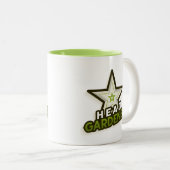 Männerkopfkaffee-Tasse - Grün Zweifarbige Tasse (VorderseiteRechts)