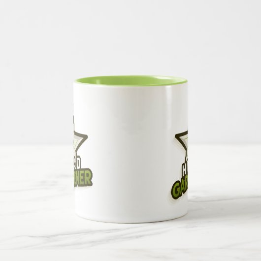 Männerkopfkaffee-Tasse - Grün Zweifarbige Tasse (Mittel)