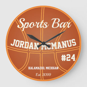 Männermarke Basketball Bar-Uhr Große Wanduhr