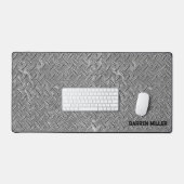Männerpersonalize Name Grunge Chrome Geschenk Schreibtischunterlage (Tastatur & Maus)