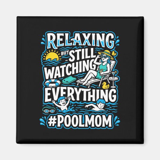 Männerpool-Mutter Schwimmen Mama Schwimmerin Mütte Magnet (Vorne)