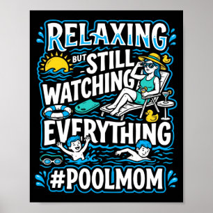 Männerpool-Mutter Schwimmen Mama Schwimmerin Mutti Poster