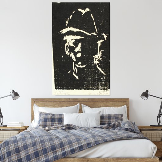 Männerporträt mit Hut Leinwanddruck (Insitu (Schlafzimmer))