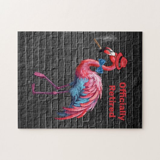 Männerrolle Flamingo Hat Cigar Puzzle (Horizontal)